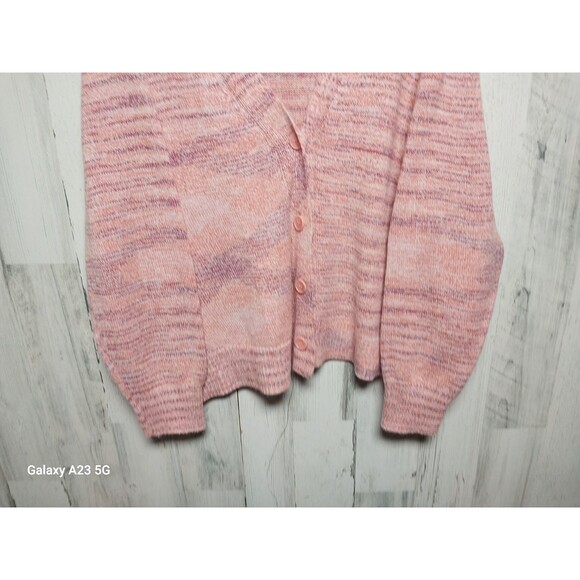 Lane Bryant 22/24 Peach Cardigan Sweater V Neck - Picture 2 of 7